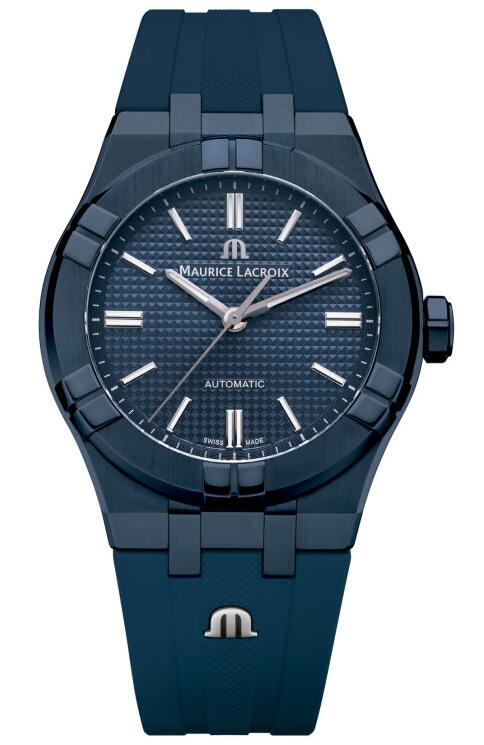 Review Best Maurice Lacroix AIKON AUTOMATIC 39MM BLUE PVD LIMITED EDITION AI6007-PVC00-430-4 Replica watch